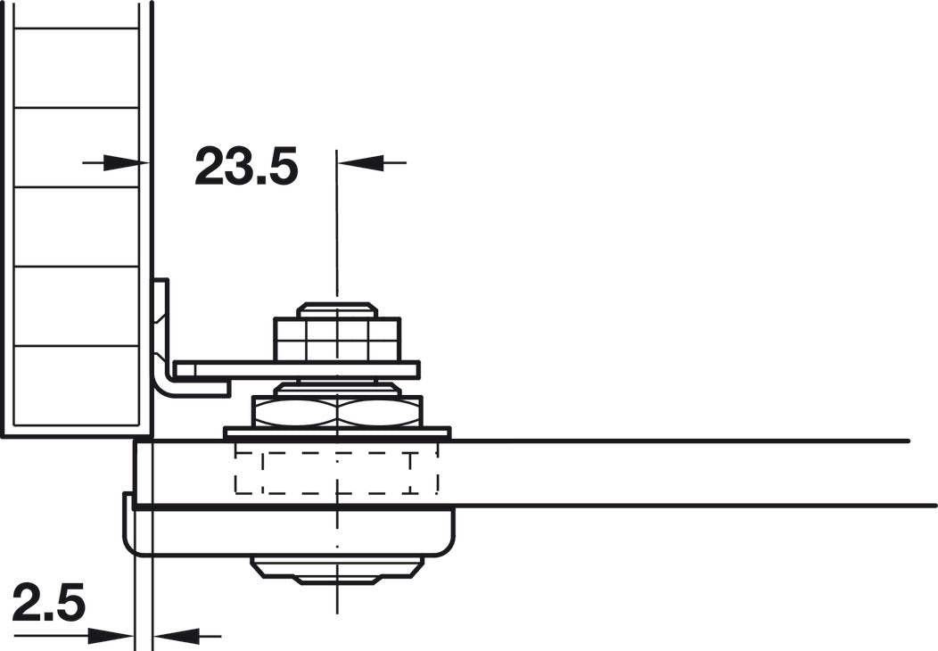 Häfele 233.17.600 Timberline - Glass Door Lock, Vertical Installation, modular removable core locking system, Matte nickel