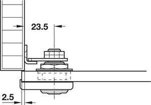 Häfele 233.17.600 Timberline - Glass Door Lock, Vertical Installation, modular removable core locking system, Matte nickel