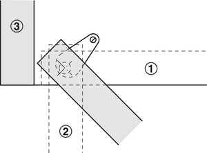 Häfele 361.22.310 Pivot Hinge, 140° Opening Angle, Detachable, For press fitting, Black