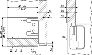 Häfele 342.78.722 In-Side Flap Hinge, right