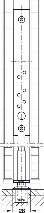 Häfele 946.21.100 Bar Bolt Lock, Hawa Doorfix, For Wood Sliding Doors