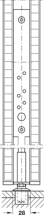 Häfele 946.21.100 Bar Bolt Lock, Hawa Doorfix, For Wood Sliding Doors