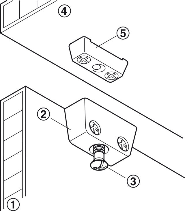 Häfele 262.61.700 Trapez RTA Connector, For screw fixing, White