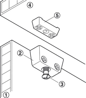 Häfele 262.61.700 Trapez RTA Connector, For screw fixing, White