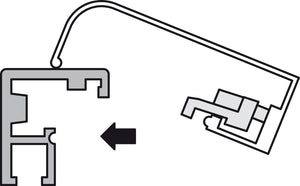 Häfele 563.25.095 Pull, Aluminum, for Aluminum Glass Frame Profile, Stainless steel look