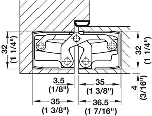 Häfele 924.17.261 TECTUS - Concealed Hinge, TE 540 3D, 3D adjustable, size 200 mm, bronze finish dark
