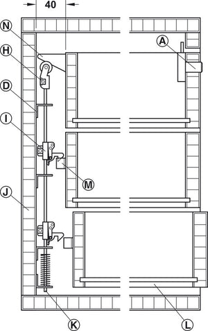 Häfele 237.23.720 Bar Guide, Open Type, Plastic, Cabinet lock accessories