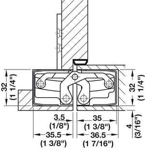 Häfele 924.17.261 TECTUS - Concealed Hinge, TE 540 3D, 3D adjustable, size 200 mm, bronze finish dark