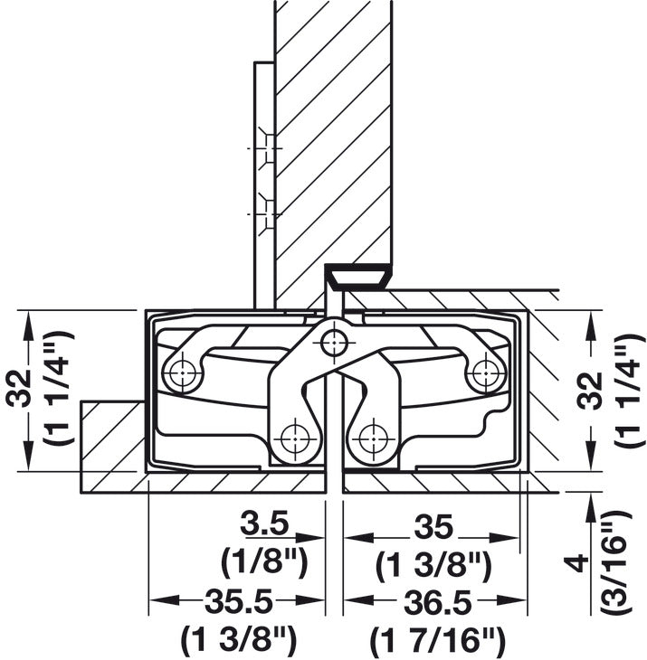 Häfele 924.19.271 TECTUS - Concealed Hinge, TE 540 3D, 3D adjustable, size 200 mm, Satin nickel-plated