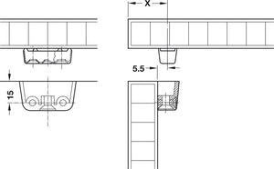 Häfele 262.61.700 Trapez RTA Connector, For screw fixing, White