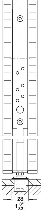 Häfele 946.21.100 Bar Bolt Lock, Hawa Doorfix, For Wood Sliding Doors