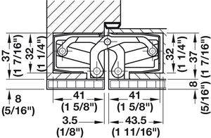 Häfele 924.17.325 TECTUS - Concealed Hinge, TE 540 3D A8, 3D adjustable, size 200 mm, Stainless steel look