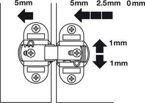 Häfele 343.91.600 Aximat® - Folding Door Institutional Hinge, Opening Angle 180°, for Hawa Multifold, Nickel finish