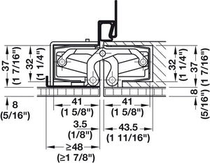 Häfele 924.19.351 TECTUS - Concealed Hinge, TE 540 3D A8, 3D adjustable, size 200 mm, Rustic umber
