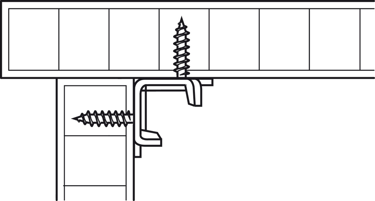 Häfele 271.05.915 Bed Connecting Bracket, with cranked hook-in part and striking plate, Steel, Length: 145 mm