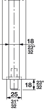 Häfele 943.04.084 Bar Bolt, with square/hexagonal nut, For Hawa Variofold and Centerfold 80/H, backset 42.5 mm
