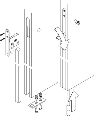 Häfele 943.04.084 Bar Bolt, with square/hexagonal nut, For Hawa Variofold and Centerfold 80/H, backset 42.5 mm