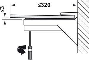 Häfele 284.09.381 Shelf Support, Wall Fixing, for Glass Shelves, KALABRONE, For shelf thickness 8–30 mm, black