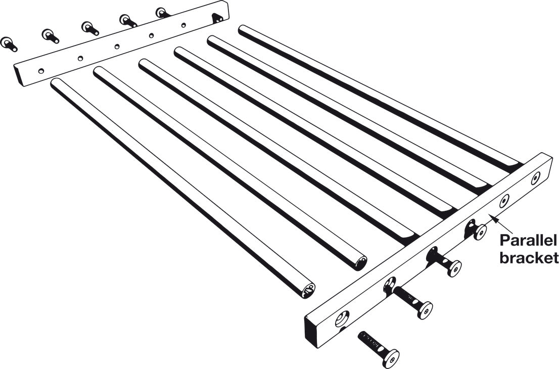 Häfele 521.99.140 Brackets, For Parallel Rods, unfinished, 12"