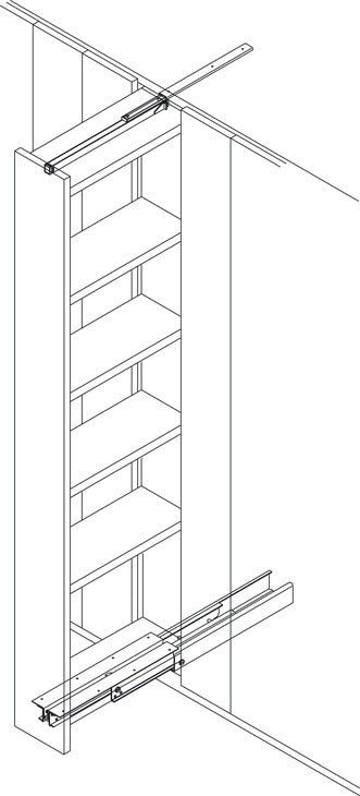 Häfele 421.50.820 Top/Bottom Mounted Cabinet Slide, FR 777A, Full Extension, 440 lbs Weight Capacity, (15 3/4") 400 mm installed length