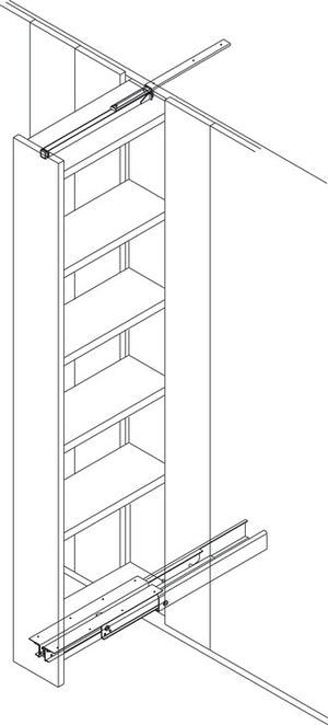 Häfele 421.50.820 Top/Bottom Mounted Cabinet Slide, FR 777A, Full Extension, 440 lbs Weight Capacity, (15 3/4") 400 mm installed length