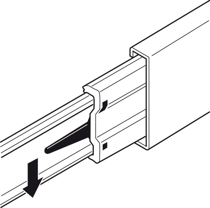 Häfele 432.21.370 Ball bearing runners, Matrix Runner BB A45, full extension, steel, side mounted, With hold-in device for holding in closed position, Black; 250 mm length