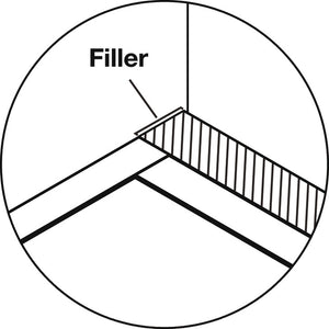 Häfele 807.76.054 TAG - Filler Strip, Illuminated Glass Shelf, powder-coated matte aluminum, 24" width
