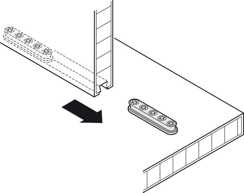 Häfele 261.30.030 Rail, with Dovetail Groove, Un-drilled