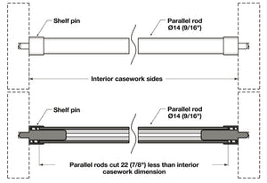 Häfele 521.99.380 Parallel Shelf Pins, for Parallel Rod Wine Storage, 18 Pins, Black