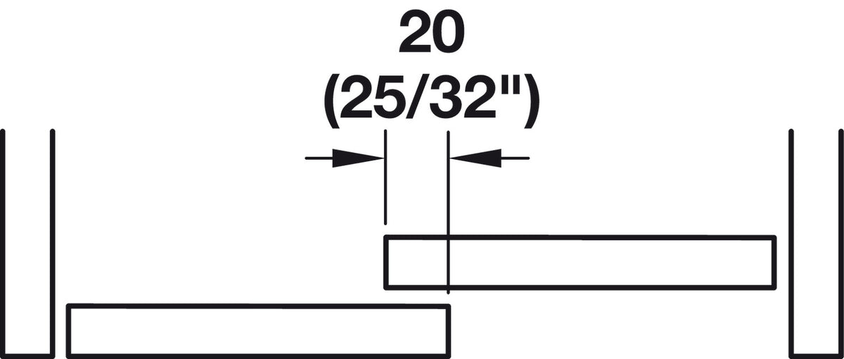 Häfele 404.22.024 Sliding door fitting, Slido F-Line12 20A, set, for wooden sliding doors, Infront, for door weight up to 20 kg (44 lbs.), Running gear with height adjustment, guide with lockable pin