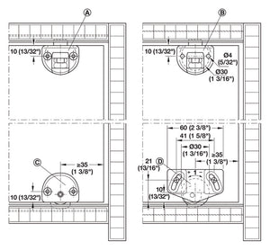 Häfele 404.22.025 Sliding Door Hardware, Slido F-Line12 30B, set, For easy processing, for wooden sliding doors, Infront, for door weights up to 30 kg (66 lbs.)