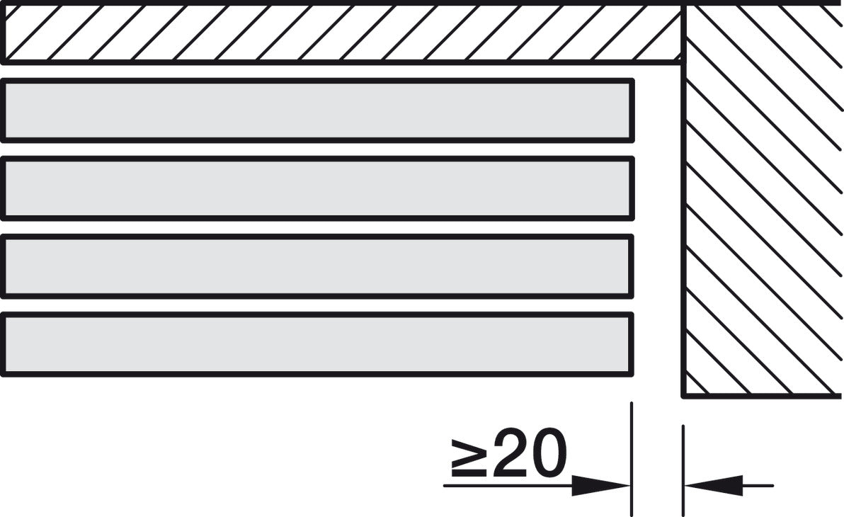 Häfele 941.03.023 Sliding Door Fitting, Slido D-Line11 120P Telescopic Opening, For wooden sliding doors, door width 600–1250 mm, door thickness 26–45 mm, for ceiling installation, For 2 doors, door weight ≤120 kg (264 lb)