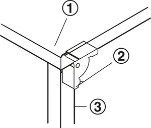 Häfele 642.90.919 Folding Fitting, For Tables and Benches, steel, galvanized, for 38 x 38 mm legs
