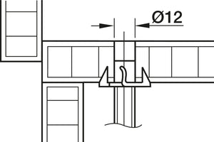 Häfele 031.00.301 T-Nut, 4-Pronged, M10 thread