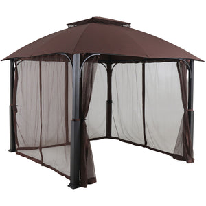 Hanover MORNVLGAZ-TAN Morning Vale9.9'x9.35' Aluminum and Steel Gazebo with Netting