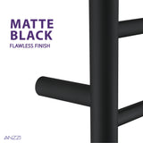 ANZZI TW-AZ018MBK Glow 4-Bar Stainless Steel Wall Mounted Towel Warmer in Matte Black