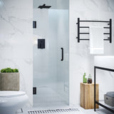 ANZZI SD-AZ8075-02MB Passion Series 30 in. x 72 in. Frameless Hinged Shower Door in Matte Black with Handle