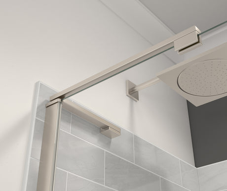 MAAX 139587-810-305-000 Capella 78 56-59 x 78 in. 8 mm Pivot Shower Door for Alcove Installation with GlassShield® glass in Brushed Nickel