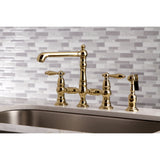 Kingston Brass KS7272ALBS Kitchen Faucet with Side Sprayer, Polished Brass