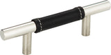 Atlas Homewares Zanzibar Black Leather Pull 3 Inch (c-c) Polished Chrome