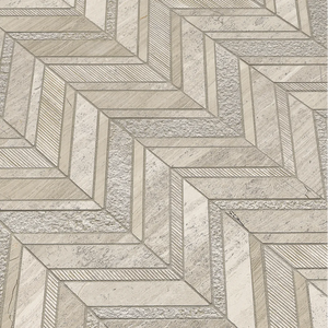 MSI White Quarry - 12" x 12" Chevron Mosaic Sheet - Varied Marble Visual - Carton