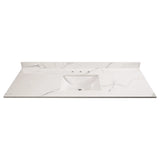 PoshHaus Calacatta Nowy 61" Marble Look Vanity Top with Backsplash