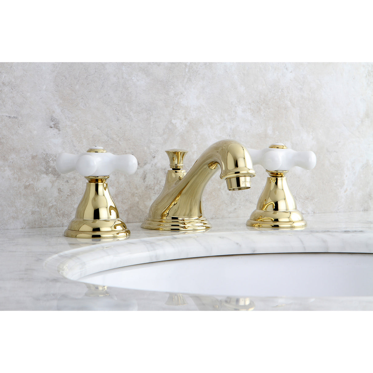Kingston Brass KS5562PX 8 in. Widespread Bathroom Faucet, Polished Brass