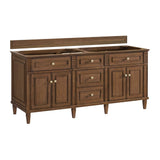 Lorelai 72" Double Vanity, Mid-Century Walnut, w/ 3 CM Siberian Silestone Top