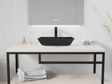 ANZZI LS-AZ911MB Innovio Rectangle Glass Vessel Bathroom Sink with Matte Black Finish Showroom