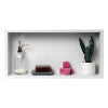 ALFI brand 24 x 12 White Matte Stainless Steel Horizontal Single Shelf Bath Shower Niche
