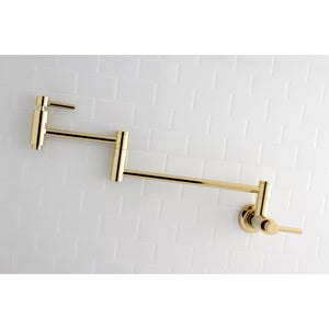 Kingston Brass KS8102DL Concord Wall Mount Pot Filler Kitchen Faucet, Polished Brass