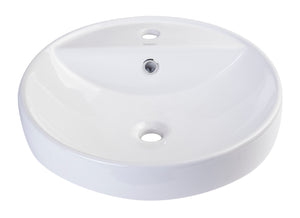 EAGO BA141  18" ROUND CERAMIC ABOVE MOUNT BATHROOM BASIN VESSEL SINK