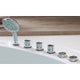 EAGO AM200  5' Rounded Modern Double Seat Corner Whirlpool Bath Tub with Fixtures