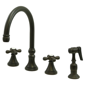 Kingston Brass KS2795AXBS Widespread Kitchen Faucet, Oil Rubbed Bronze
